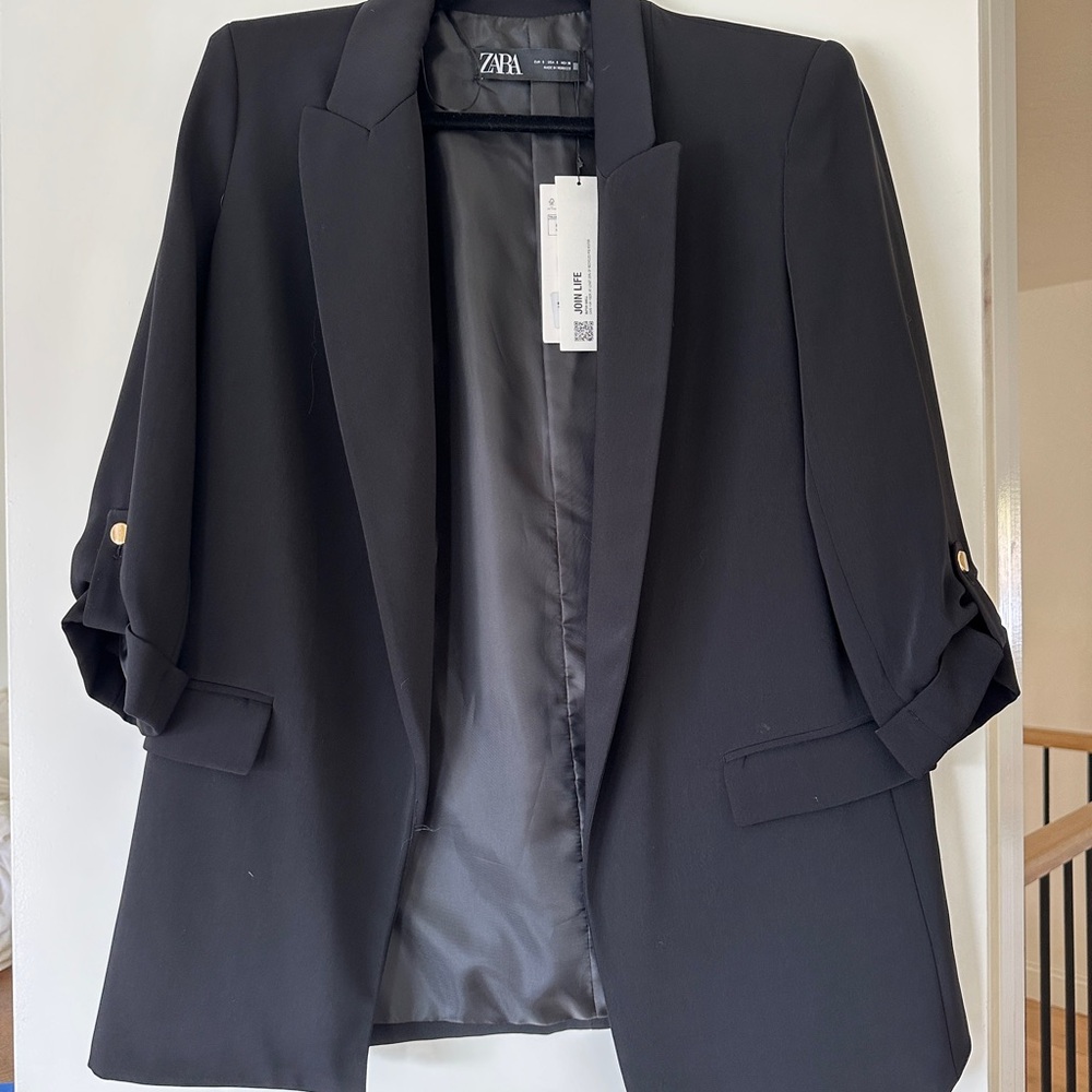 Zara Black Tailored Blazer Jacket